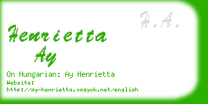 henrietta ay business card